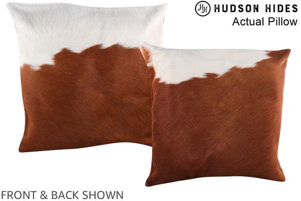 Brown and White Cowhide Pillow #A14277