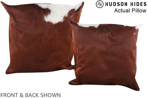 Brown and White Cowhide Pillow #A14302