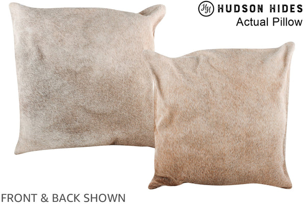 Grey with Beige Cowhide Pillow #A14325