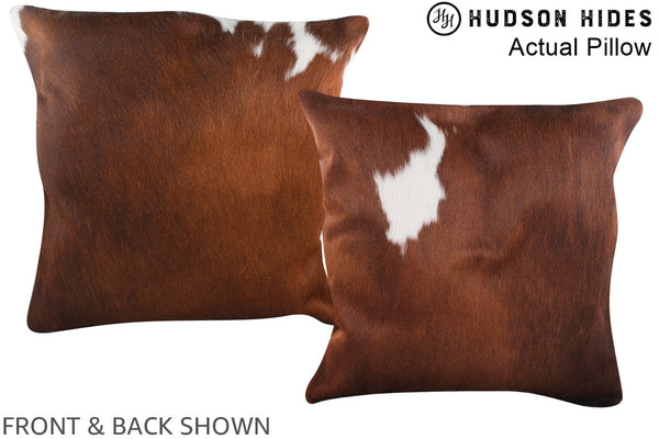 Brown and White Cowhide Pillow #A14380
