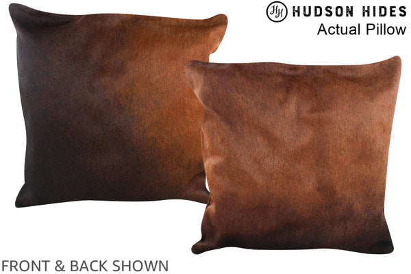 Brown with Red Cowhide Pillow #A14384