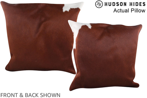 Brown and White Cowhide Pillow #A14389