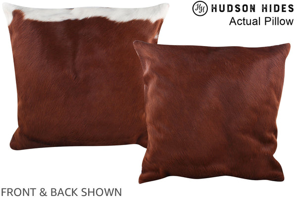 Brown and White Cowhide Pillow #A14419