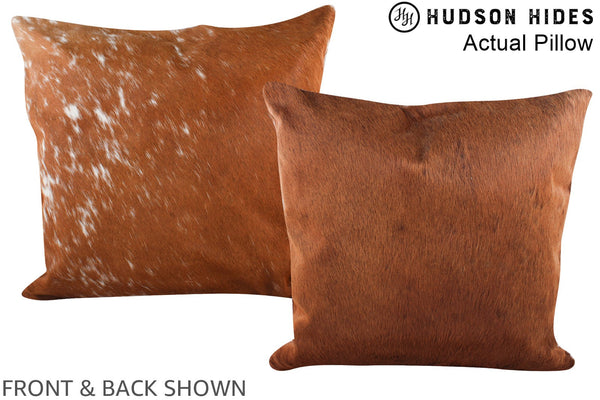 Salt and Pepper Brown Cowhide Pillow #A14432