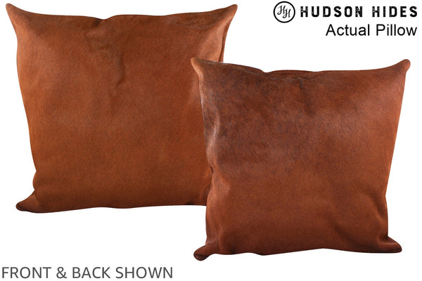 Solid Brown Cowhide Pillow #A14434