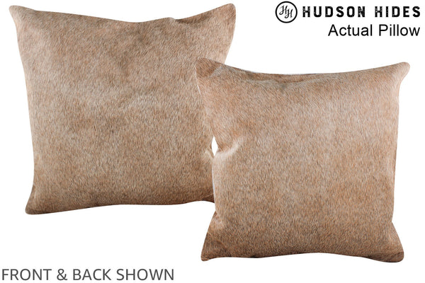 Grey with Beige Cowhide Pillow #A14437