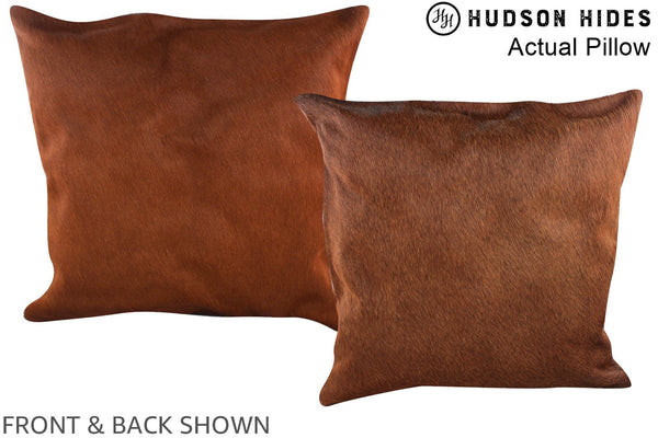 Solid Brown Cowhide Pillow #A14440