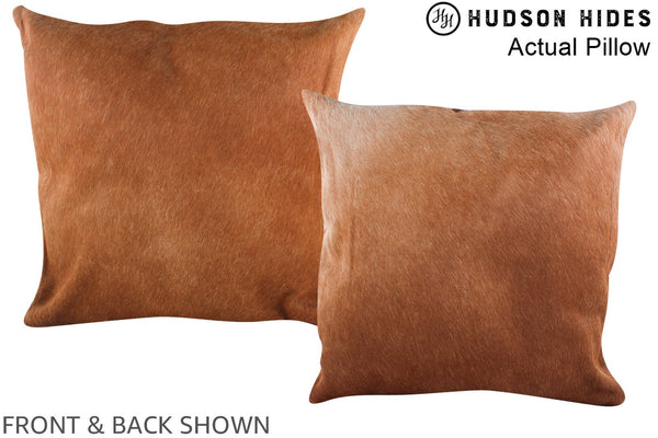 Solid Brown Cowhide Pillow #A14478