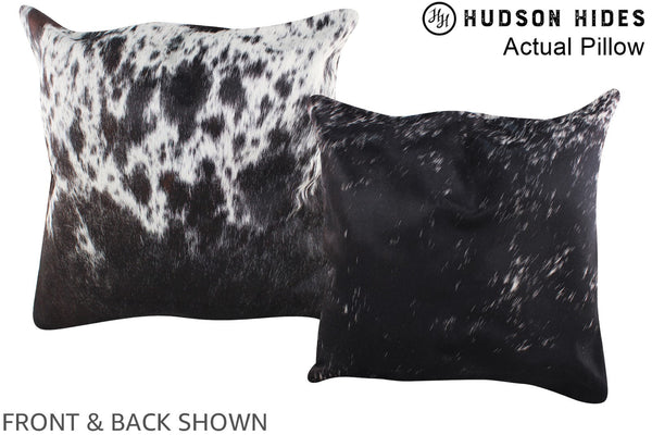 Salt and Pepper Black Cowhide Pillow #A14561