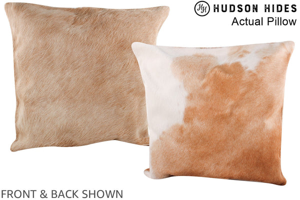 Beige and White Cowhide Pillow #A14566