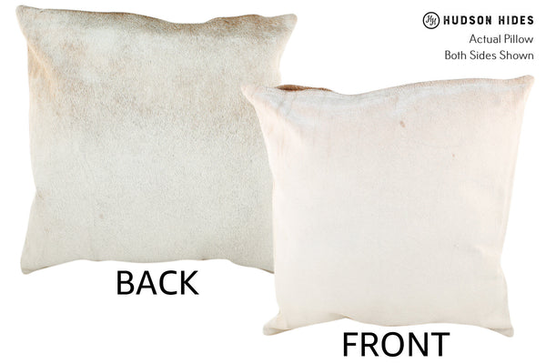 Ivory with Beige Cowhide Pillow #18923