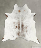 Salt and Pepper Brown XX-Large Brazilian Cowhide Rug 7'4"H x 6'11"W #22701 by Hudson Hides