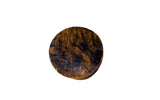 Cowhide 24" Round Patchwork Ottoman - dark brown