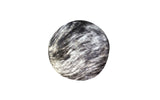 Cowhide 24" Round Patchwork Ottoman - gray