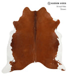 Brown and White Regular Cowhide Rug #28383