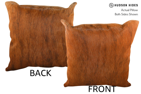 Solid Brown Cowhide Pillow #34352