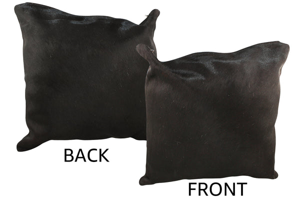 Solid Black Cowhide Pillow #34406