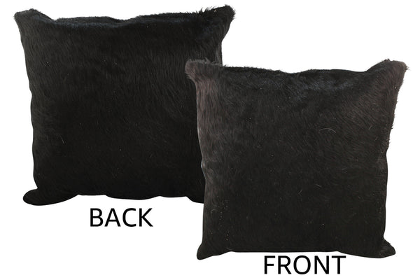 Solid Black Cowhide Pillow #34408