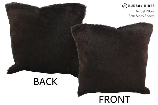 Solid Black Cowhide Pillow #34985