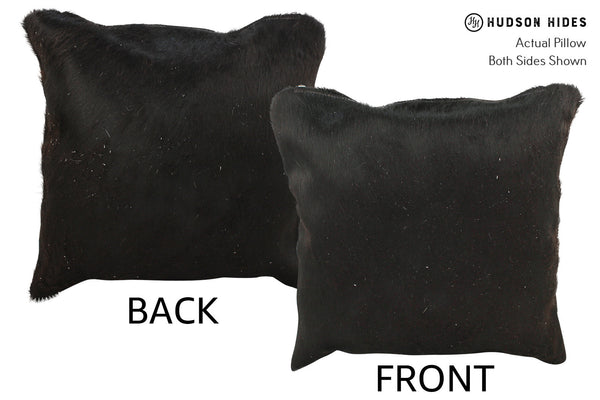 Solid Black Cowhide Pillow #35099