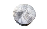 Cowhide 36" Round Patchwork Ottoman - gray