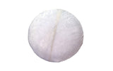 Cowhide 36" Round Patchwork Ottoman - white