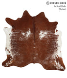 Brown with Red Cowhide Rug #38450