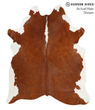Brown and White Regular Cowhide Rug #38573