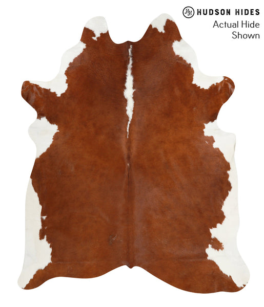 Brown and White Regular Cowhide Rug #38573