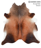 Brown with Red Cowhide Rug #38978