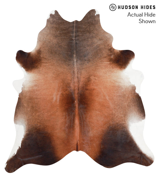 Brown with Red Cowhide Rug #38978