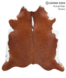 Brown and White Regular Cowhide Rug #39076