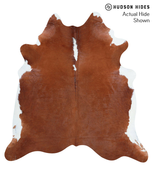 Brown and White Regular Cowhide Rug #39076