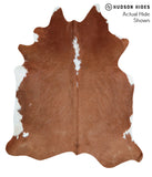 Brown and White Regular Cowhide Rug #39085