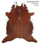 Brown and White Regular Cowhide Rug #39086