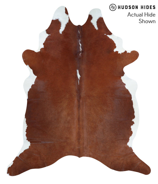 Brown and White Regular Cowhide Rug #39086