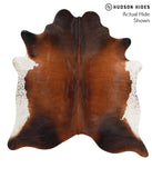 Brown with Red Cowhide Rug #39293