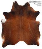 Brown with Red Cowhide Rug #39523