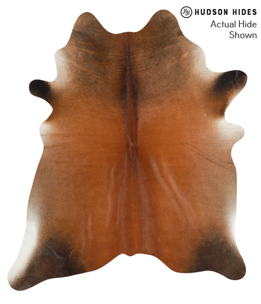 Brown with Red Cowhide Rug #39632