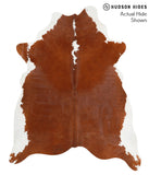 Brown and White Regular Cowhide Rug #39818