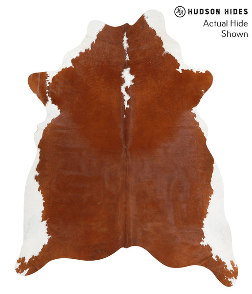 Brown and White Regular Cowhide Rug #39818