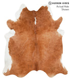 Brown and White Regular Cowhide Rug #39911
