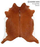 Brown and White Regular Cowhide Rug #40196