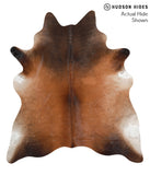 Brown with Red Cowhide Rug #40200
