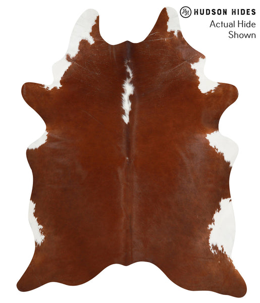 Brown and White Regular Cowhide Rug #40292