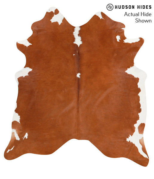 Brown and White Regular Cowhide Rug #40336
