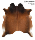 Brown with Red Cowhide Rug #40384