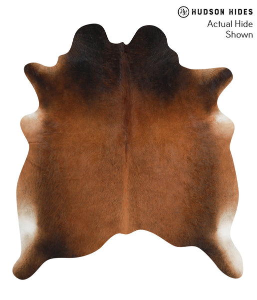 Brown with Red Cowhide Rug #40384