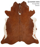 Brown and White Regular Cowhide Rug #40573