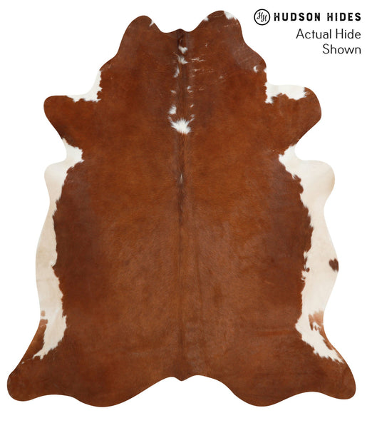 Brown and White Regular Cowhide Rug #40573